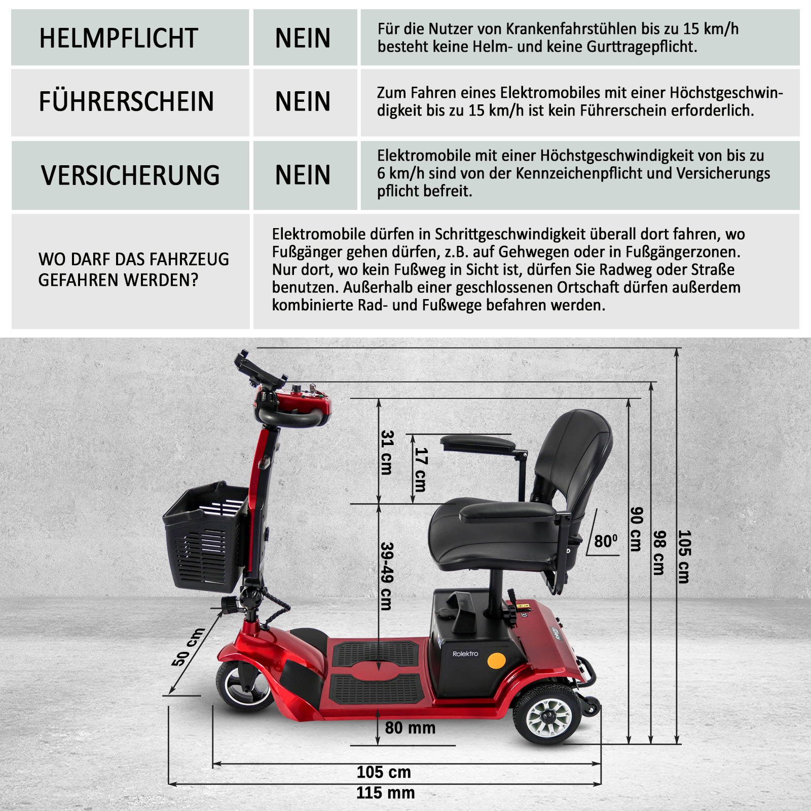 E-Trike klappbar | Rolektro 6 | Pfalz Mobil km/h