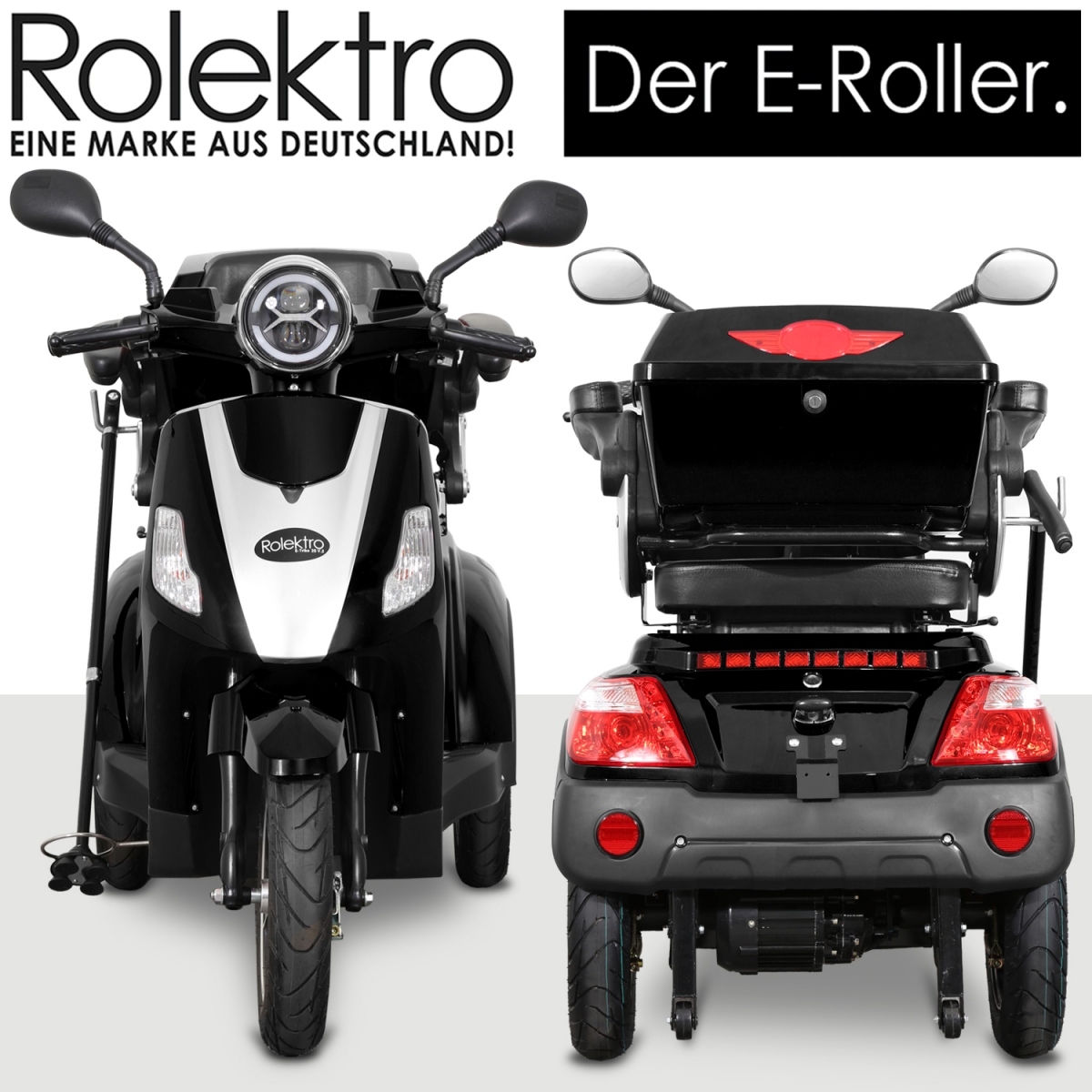 Rolektro E-Trike V.2 25 km/h, 1000 Watt in Rot | Blau | Schwarz